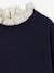 Rib Knit Jumper with Broderie Anglaise Collar for Babies navy blue+sage green+striped navy blue 