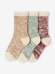 Girls-Underwear-Socks-Pack of 3 Pairs of Marl Knit Socks for Girls