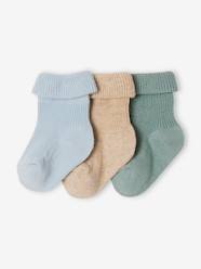 -Pack of 3 Pairs of Plain Socks for Babies