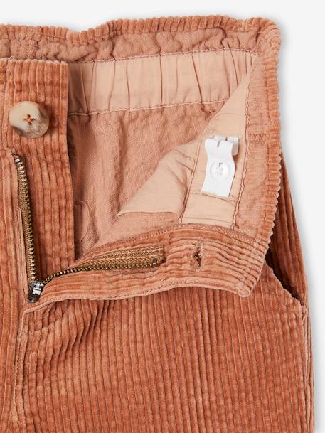 Wide Corduroy Paperbag Trousers for Girls cinnamon+fir green+mauve 