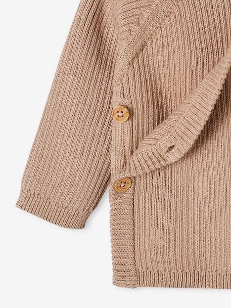 Knitted Wrapover Cardigan for Babies beige 