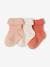 Pack of 3 Pairs of Plain Socks for Babies dusky pink 