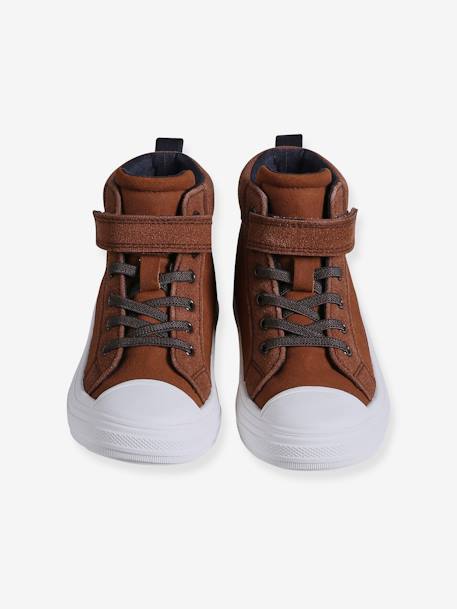 High-Top Hook-&-Loop Trainers for Children brown 