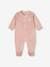 Pack of 3 Velour Sleepsuits, Special Opening for Newborns, for Babies aqua green+dusky pink+golden yellow 