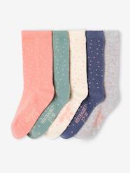 -Pack of 5 Pairs of Dotted Socks for Girls