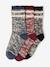 Pack of 3 Pairs of Marl Knit Socks for Boys grey blue 