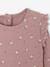 Rib Knit T-Shirt with Ruffled Sleeves for Baby Girls ecru+mauve 