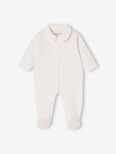 Pack of 2 Corduroy Sleepsuits with Front Opening for Babies beige 