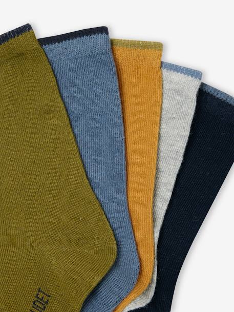 Pack of 5 Pairs of Basics Socks for Boys olive 