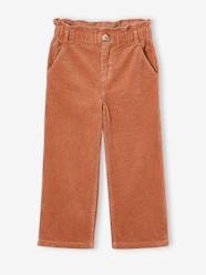 -Wide Corduroy Paperbag Trousers for Girls