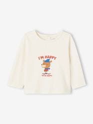 Baby-T-shirts & Roll Neck T-Shirts-T-Shirts-Long Sleeve Top with Bear, in Organic Cotton, for Babies