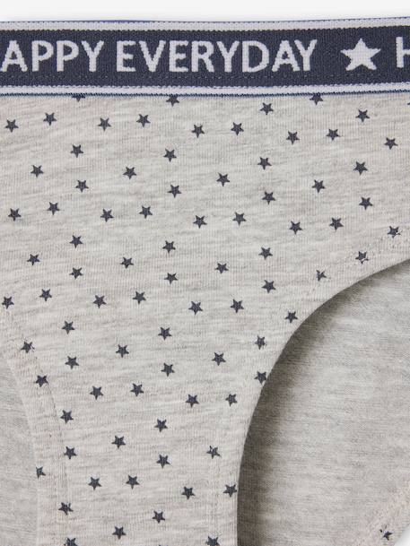 Pack of 5 'Happy everyday' Briefs for Girls marl grey 