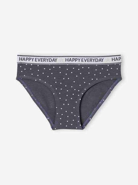 Pack of 5 'Happy everyday' Briefs for Girls marl grey 