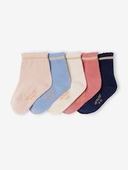 Pack of 5 Pairs of Socks with Scintillating Details for Baby Girls, BASICS