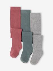 -Pack of 3 Knitted Tights for Babies