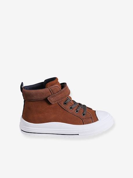 High-Top Hook-&-Loop Trainers for Children brown 