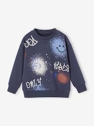 Boys-Cardigans, Jumpers & Sweatshirts-Graffiti Sweatshirt with Round Neckline for Boys