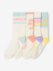 Girls-Underwear-Socks-Pack of 4 Cotton Socks for Girls