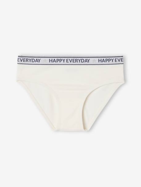 Pack of 5 'Happy everyday' Briefs for Girls marl grey 