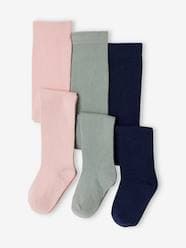 -Pack of 3 Knitted Tights for Babies