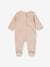 Pack of 3 Sleepsuits in Velour for Babies, BASICS camel+cappuccino+rosy 