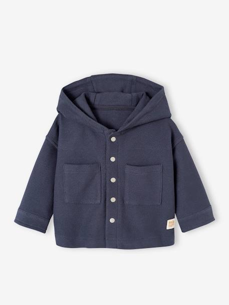 Hooded Shirt with Press Studs on the Front for Babies slate blue 