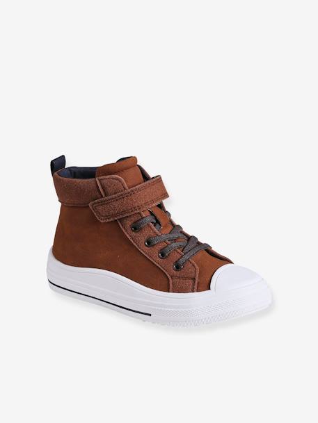 High-Top Hook-&-Loop Trainers for Children brown 