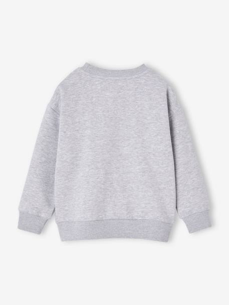 Graffiti Sweatshirt with Round Neckline for Boys marl grey+night blue 