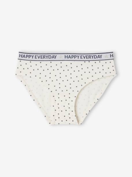 Pack of 5 'Happy everyday' Briefs for Girls marl grey 