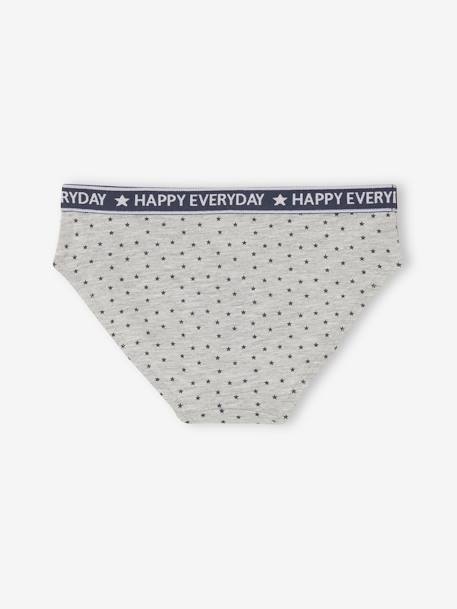 Pack of 5 'Happy everyday' Briefs for Girls marl grey 