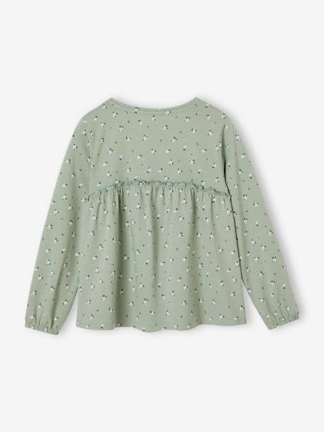 Printed Top for Girls grey green+rosy 