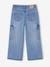 Wide Leg Cargo Jeans for Girls deep blue+medium blue 