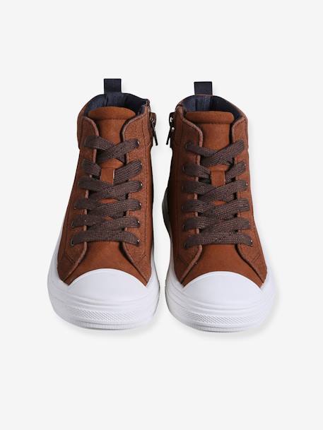 High-Top Trainers with Laces & Zips, for Children brown 