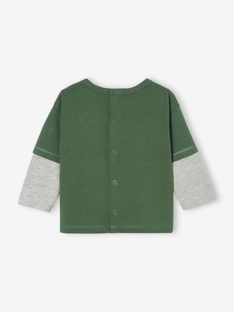 Long Sleeve Top with Layered Look, for Babies fir green 