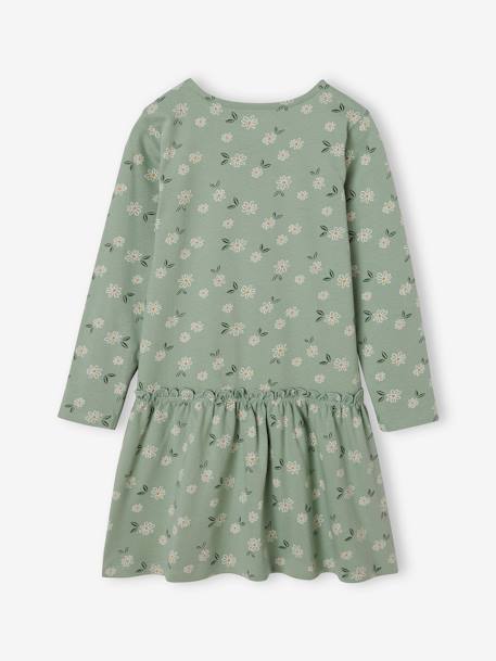 Long Sleeve Printed Dress for Girls ecru+grey green+old rose+PINK MEDIUM ALL OVER PRINTED+printed brown+rosy 