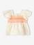 Cotton Gauze Blouse with Crochet Neckline for Babies ecru 