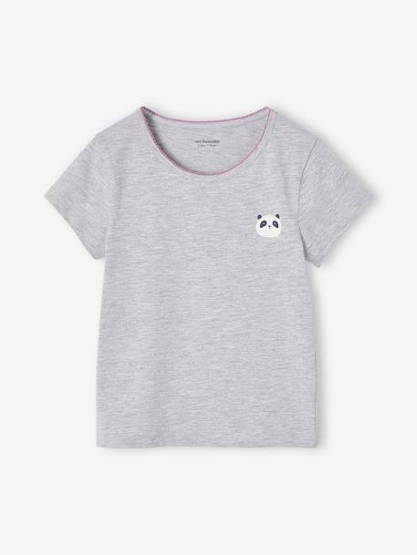 Pack of 3 Short Sleeve Animals Tops for Girls ecru 