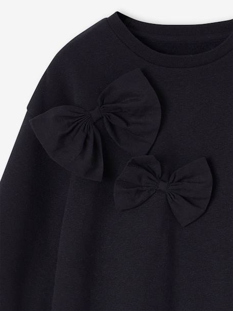 Fleece Dress with Fancy Bows for Girls black 