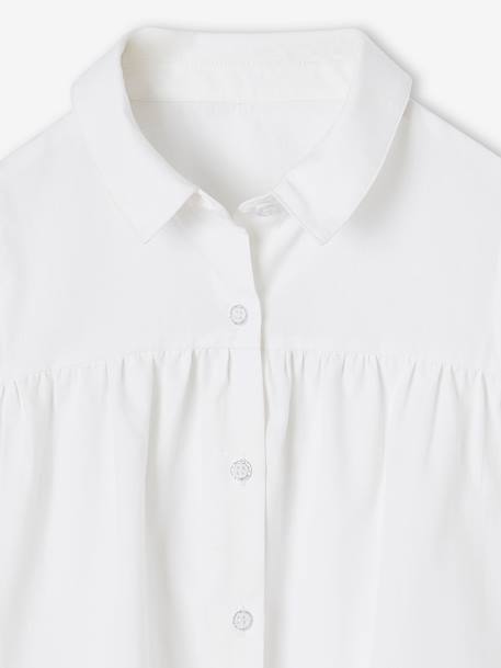 Poplin Shirt with A-Line Cut for Girls sky blue+white 