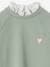 Dress in Fleece, Broderie Anglaise Collar, for Girls blush+grey green 