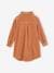 Corduroy Shirt-Dress for Girls cinnamon+English green 