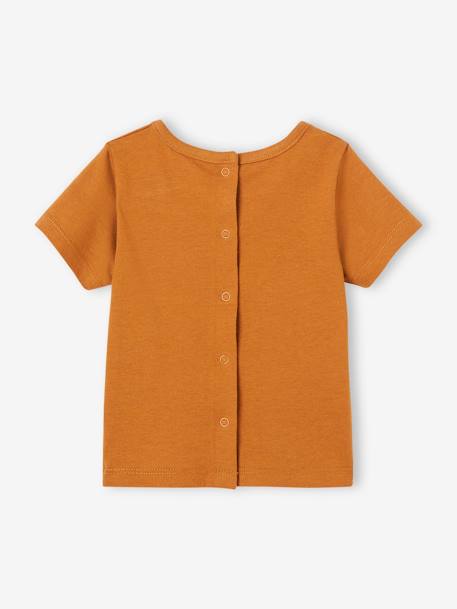 Short Sleeve T-Shirt with Message for Babies caramel 