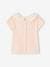 Striped T-Shirt with Collar in Broderie Anglaise for Baby Girls rose 