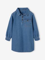 Shirt Dress in Denim, Button Fastening, for Girls