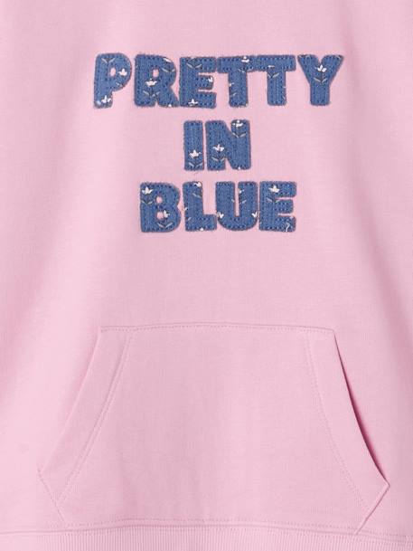 Long Hooded Sweatshirt for Girls mauve 