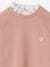 Dress in Fleece, Broderie Anglaise Collar, for Girls blush+grey green 