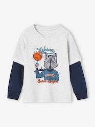 Boys-Tops-T-Shirts-Sports Top with Double-Sleeve Effect for Boys