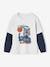 Sports Top with Double-Sleeve Effect for Boys marl white 