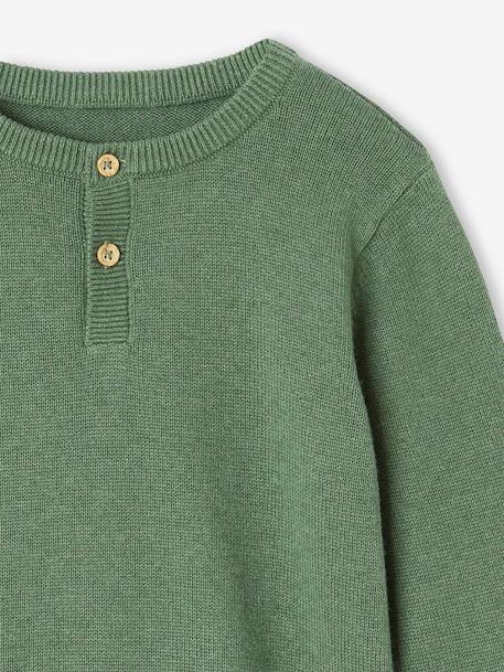 Top with Grandad-Style Neckline, for Boys marl blue+marl green 