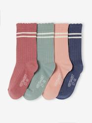 Girls-Pack of 4 Pairs of Sports Socks for Girls